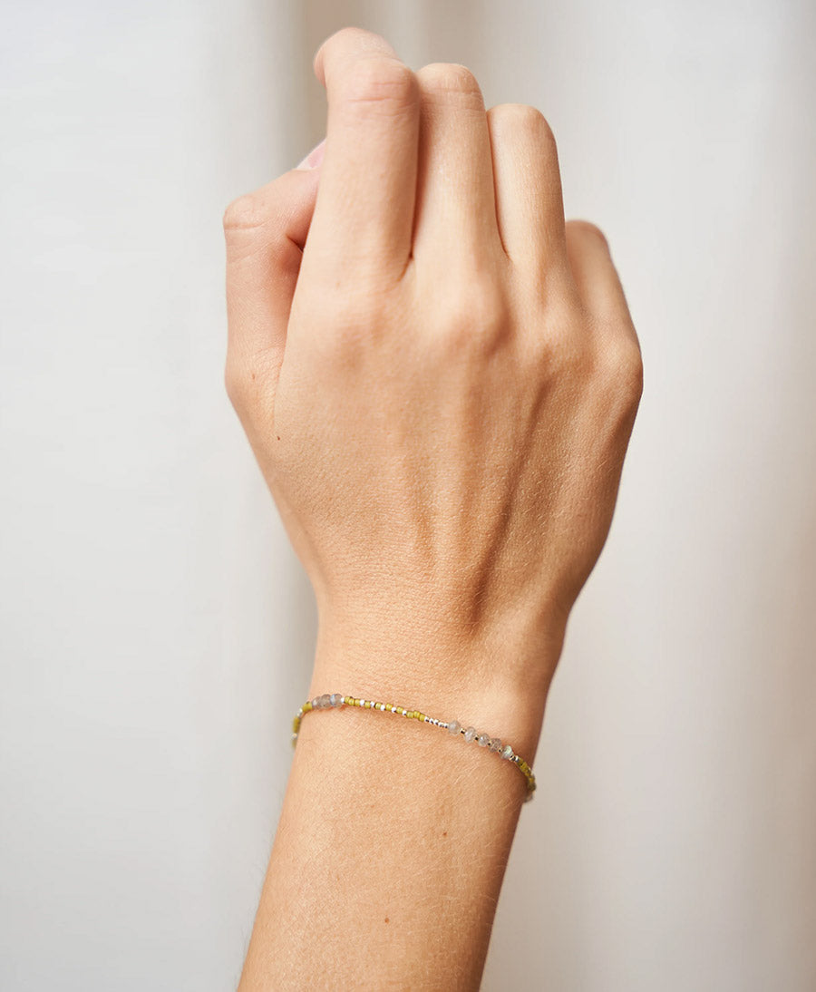Bracelet DINA Silber - Labradorit - Lime