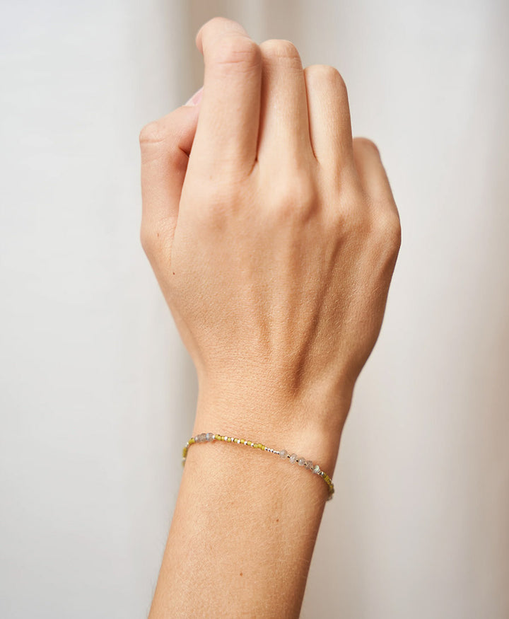 Bracelet DINA Silber - Labradorit - Lime