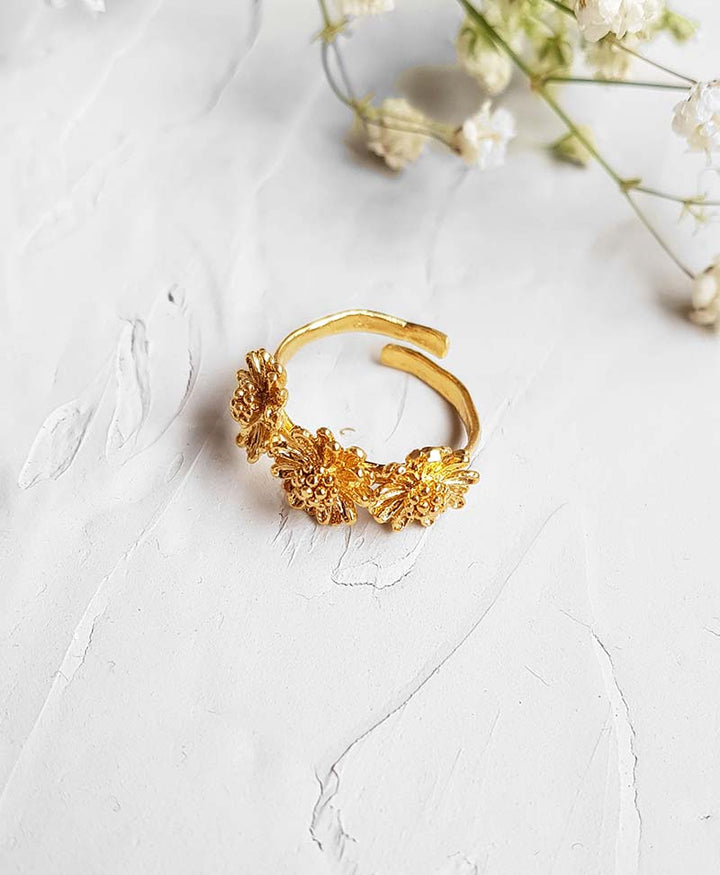 Marguerite Medium Ring vergoldet - verstellbar - Elise Tsikis - clomes