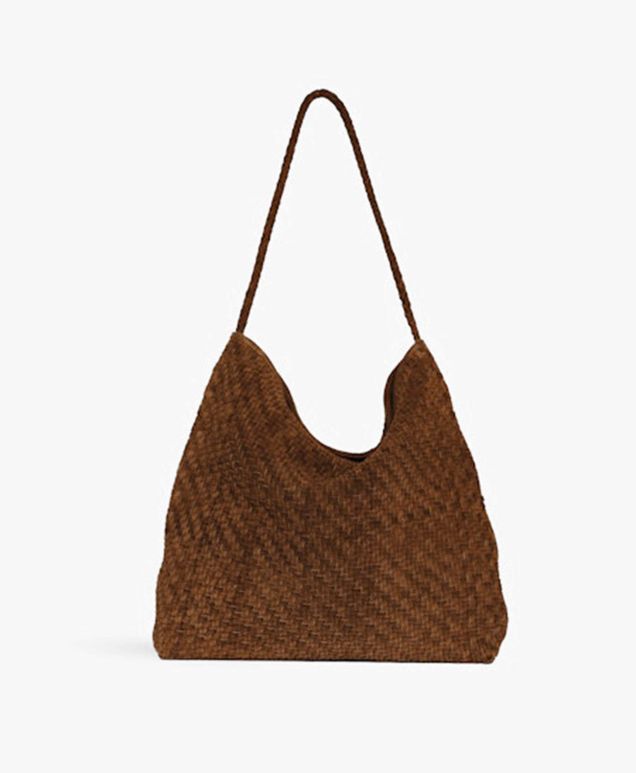 Gewebte Ledertasche "SERA" Suede - Braun