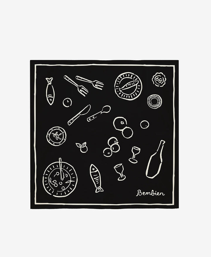 Seiden-Foulard "Tableau Scarf" - Noir