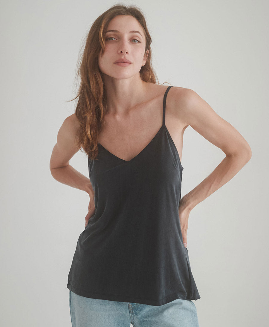 Reversible Cami Top aus Cupro Jersey - Anthrazit
