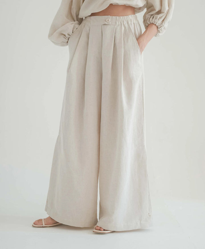 Stoffhose "Wide Trousers" - Natural