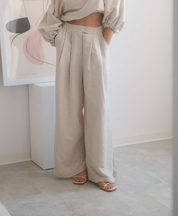 Stoffhose "Wide Trousers" - Natural