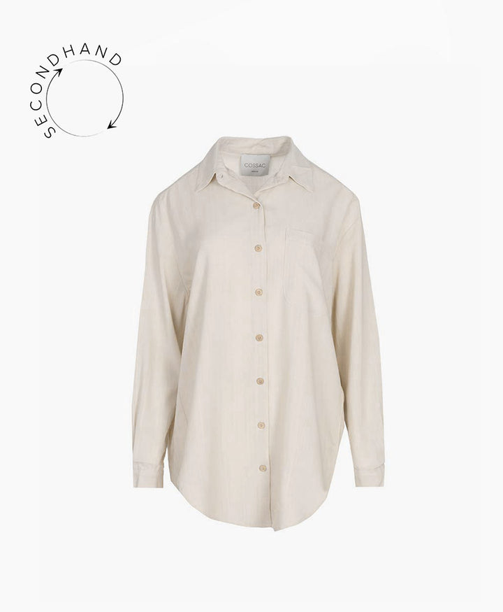 Beige Bluse aus Tencel von Cossac (L) - Secondhand