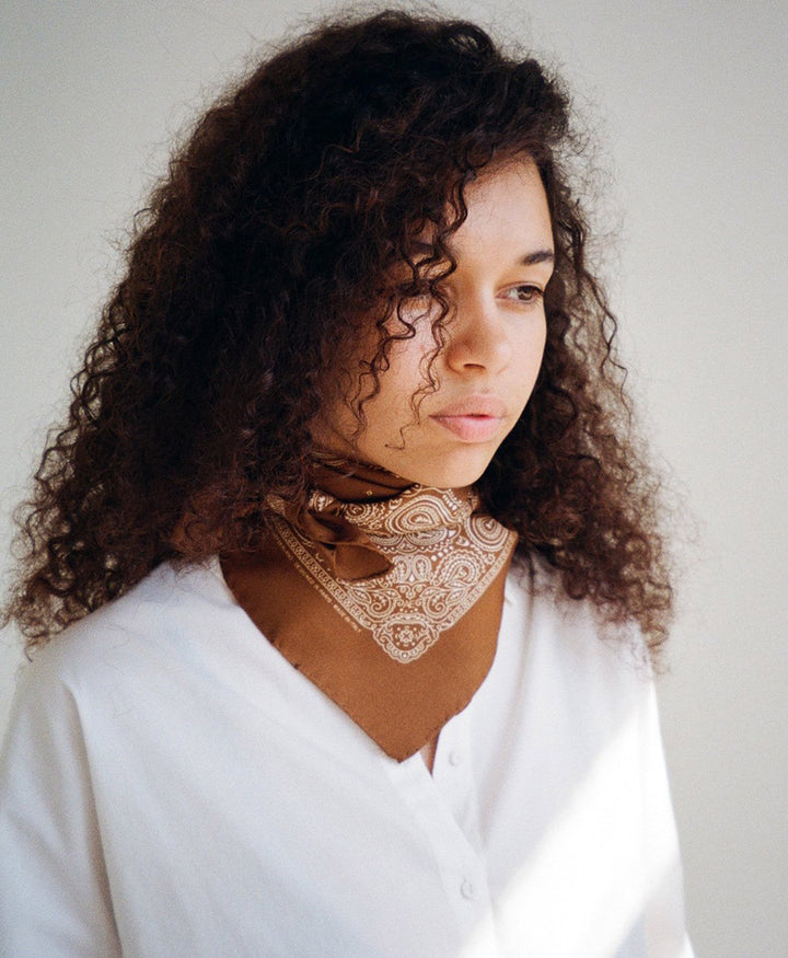Seiden-Foulard "Minimal Bandana Silk Scarf" - Sienna