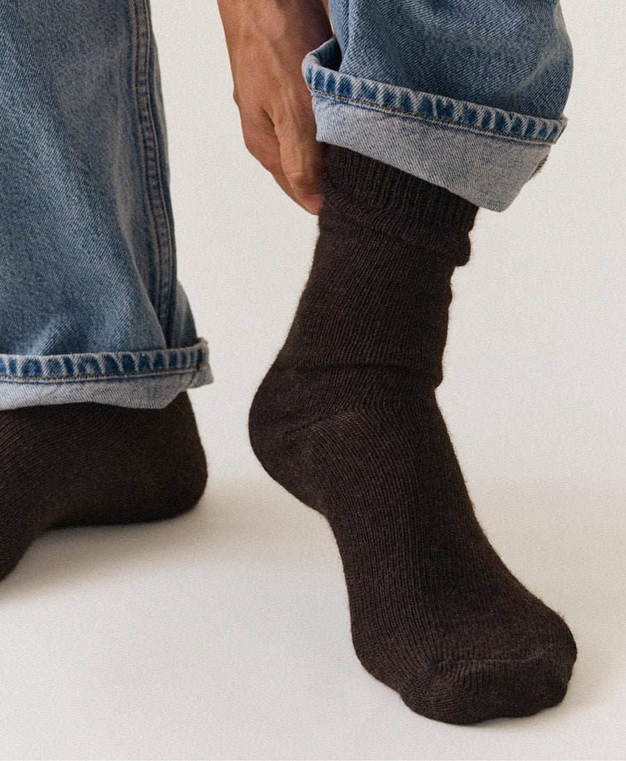 Alpaka Socken - Dunkelbraun