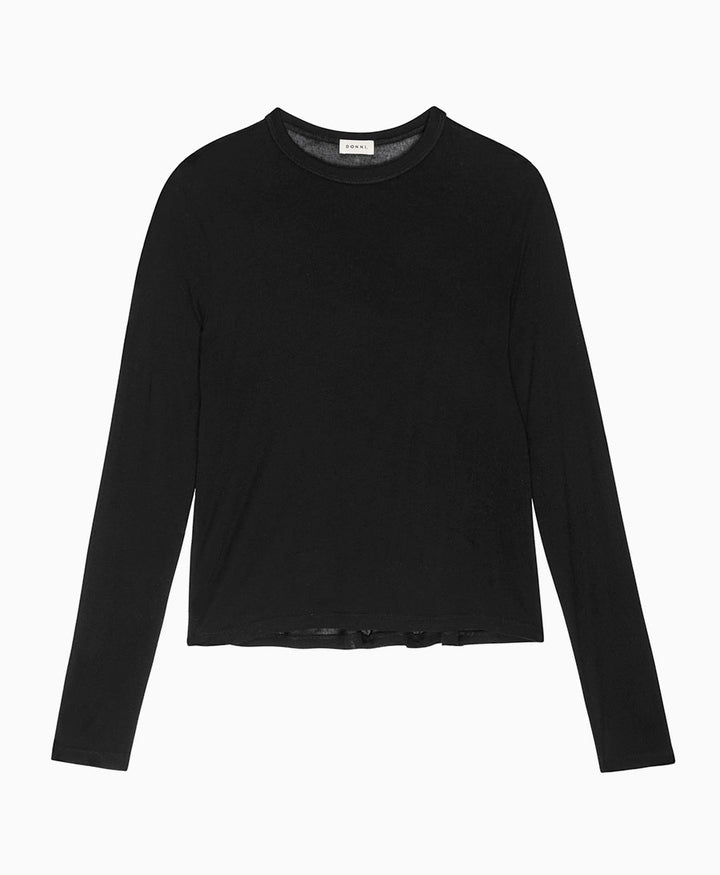 Langarm aus Modal & Seide - Jersey  - schwarz