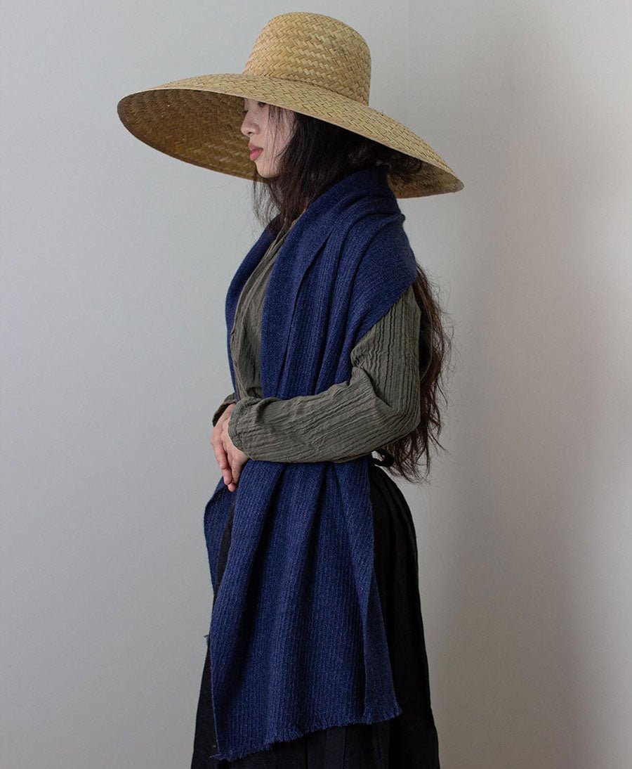 Schal / Halstuch aus Kaschmir (plain) - blau - Oats & Rice - clomes