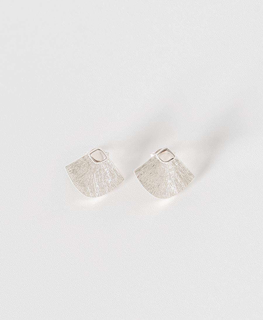 Abanicos Ohrstecker mit Weissgold vergoldet - V Design Lab - clomes