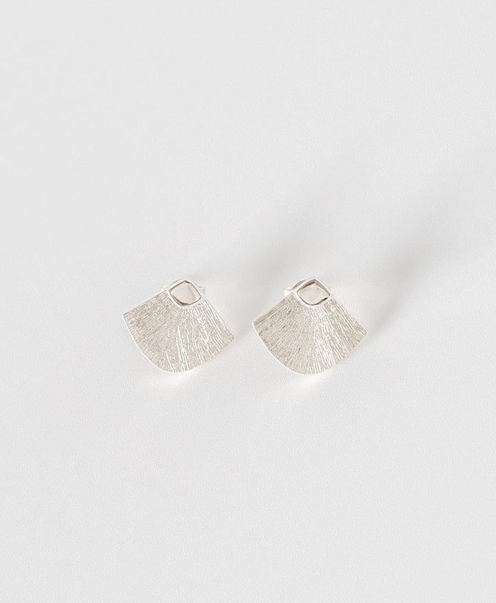 Abanicos Ohrstecker mit Weissgold vergoldet - V Design Lab - clomes