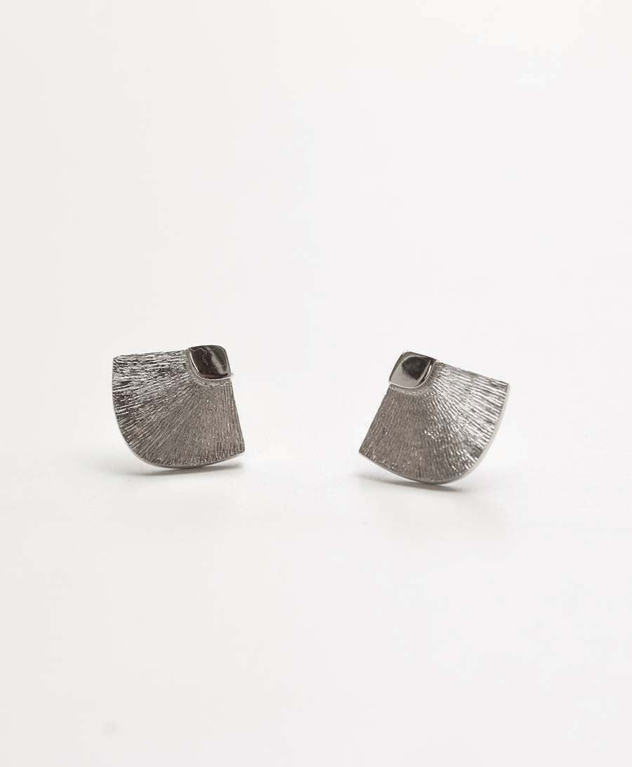 Abanicos Ohrstecker mit Weissgold vergoldet - V Design Lab - clomes