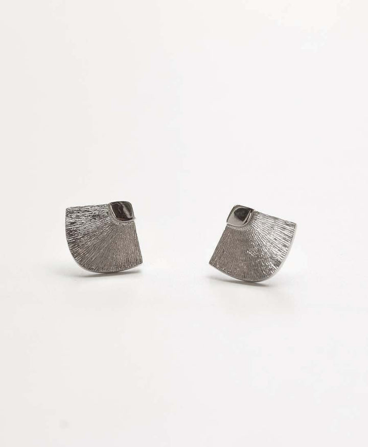 Abanicos Ohrstecker mit Weissgold vergoldet - V Design Lab - clomes