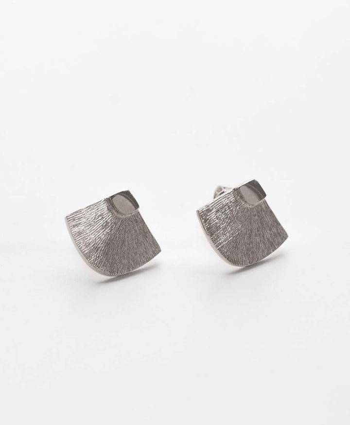 Abanicos Ohrstecker mit Weissgold vergoldet - V Design Lab - clomes
