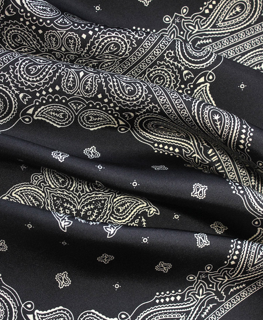Seiden-Foulard "Minimal Bandana Silk Scarf" - Black