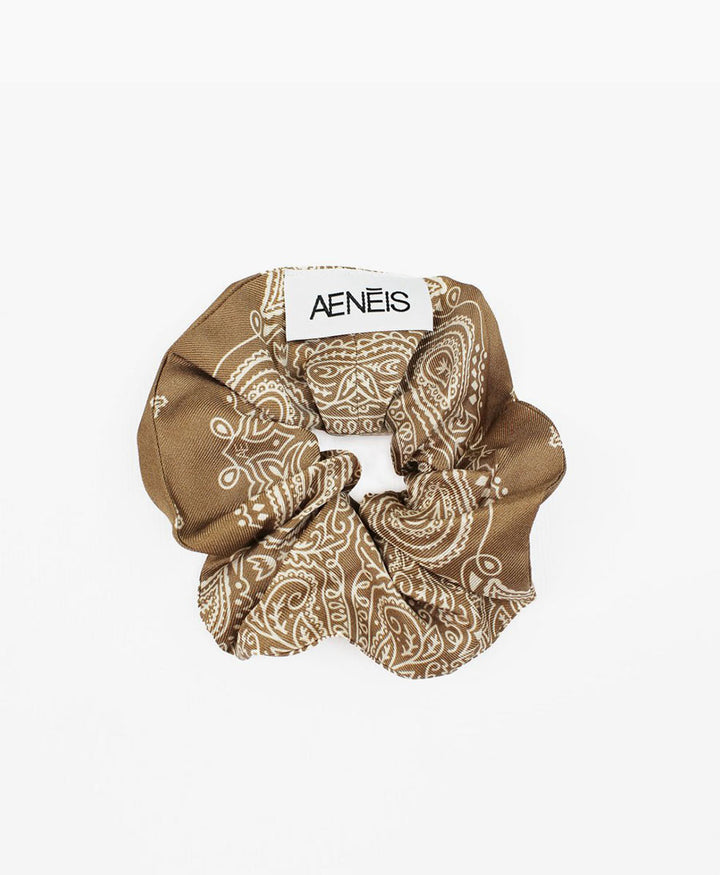 Scrunchie aus Seide "Minimal Bandana Silk Scrunchie" - Croissant