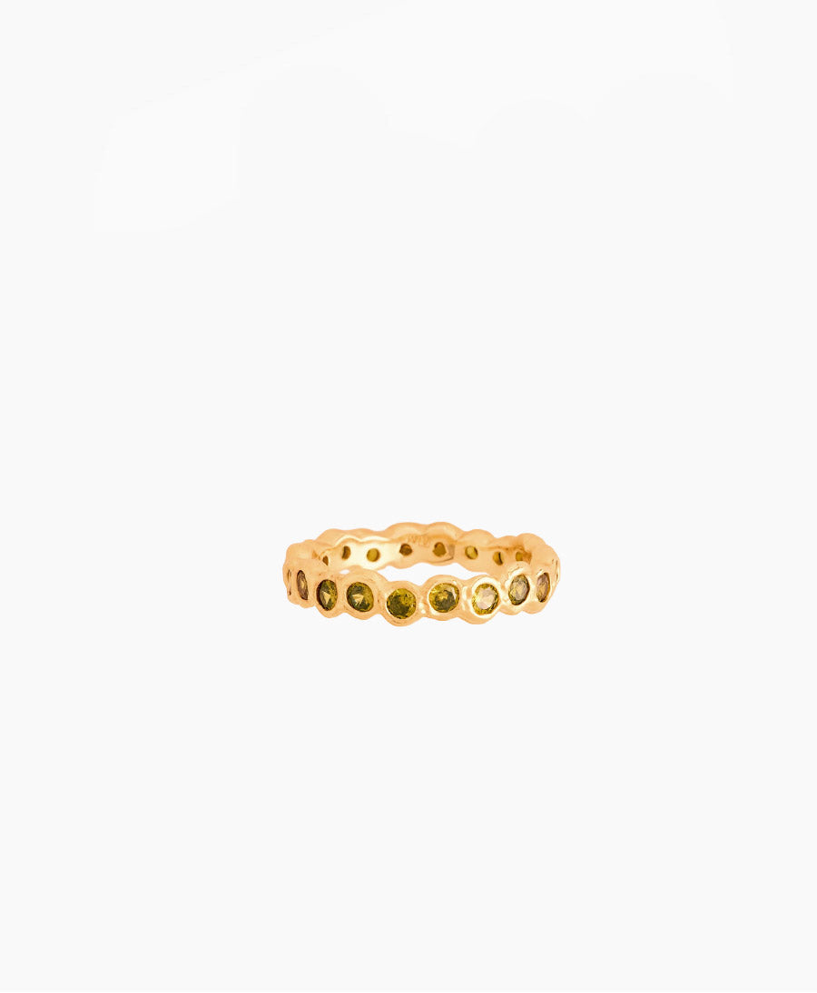 Amélia II Fingerring (Grün) vergoldet