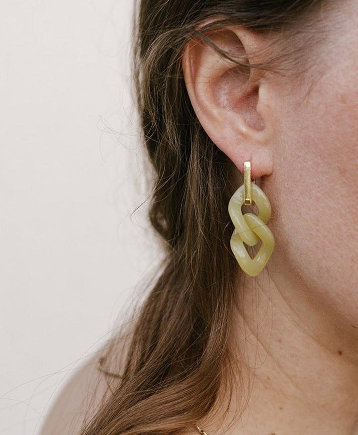 Anhänger EMILY für Creolen aus Acetat - Kiwi - Clomes - clomes