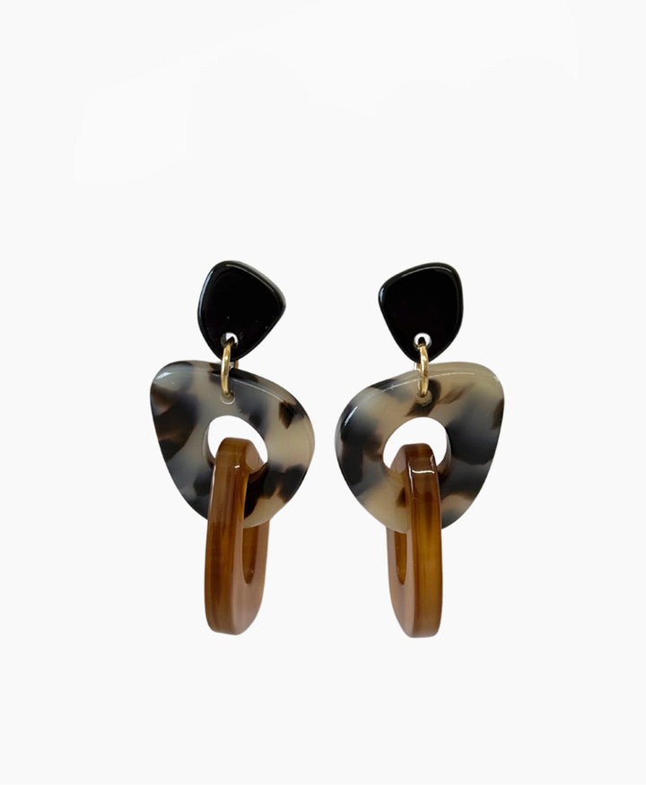 Ohrringe ANIKA aus Acetat - Caramel