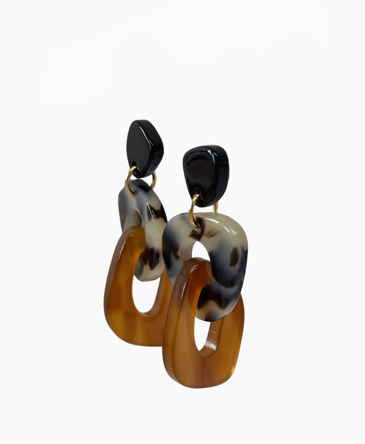 Ohrringe ANIKA aus Acetat - Caramel