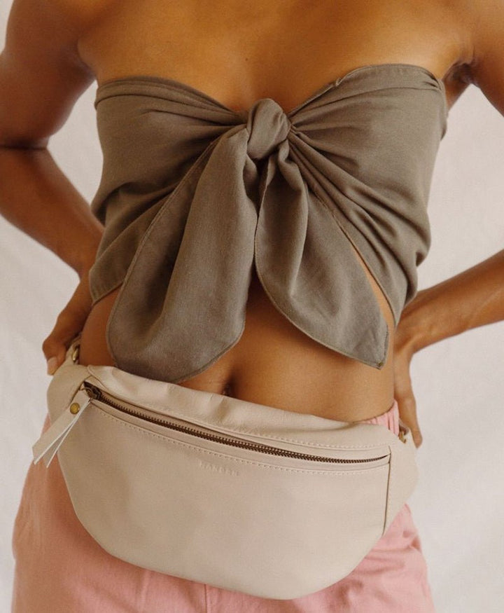 Bauchtasche aus Leder "The Atlas Cream" - Secondhand - MANDRN - clomes