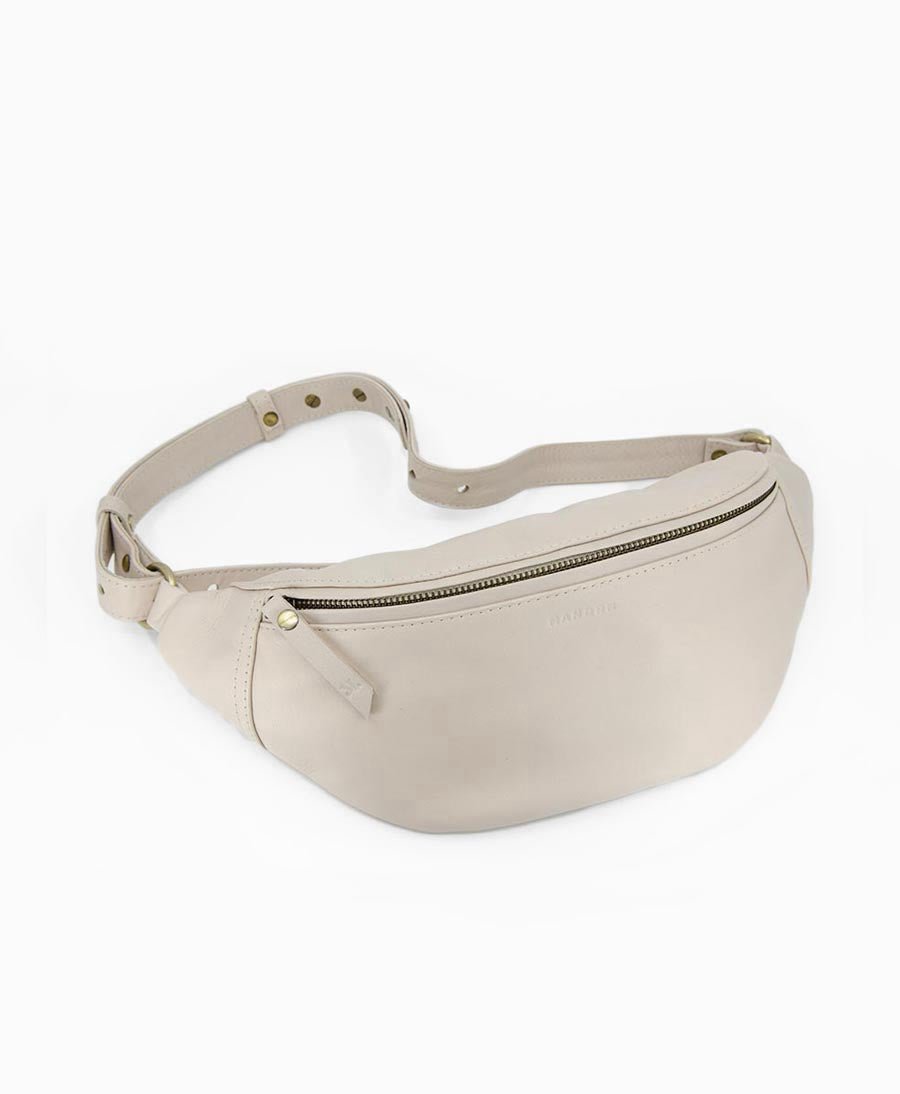 Bauchtasche aus Leder "The Atlas Cream" - Secondhand - MANDRN - clomes