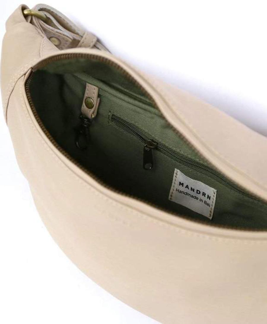 Bauchtasche aus Leder "The Atlas Cream" - Secondhand - MANDRN - clomes