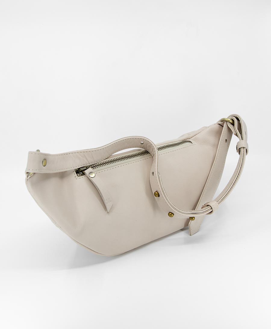 Bauchtasche aus Leder "The Atlas Cream" - Secondhand - MANDRN - clomes