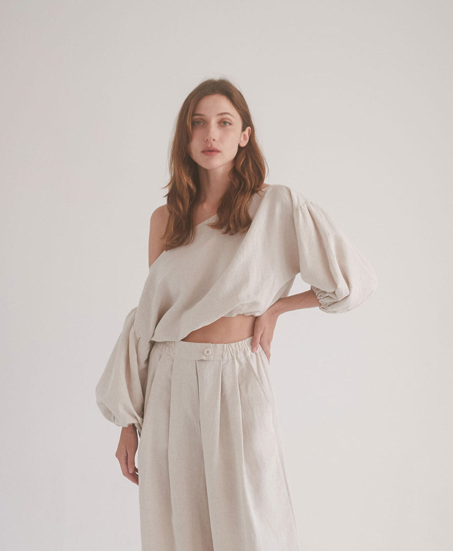 Stoffhose "Wide Trousers" - Natural