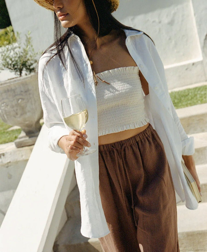 Bluse / Hemd Denise aus Leinen - Weiss - Whimsy + Row - clomes