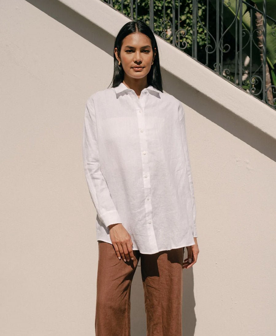 Bluse / Hemd Denise aus Leinen - Weiss - Whimsy + Row - clomes
