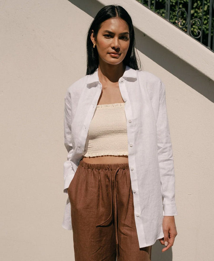 Bluse / Hemd Denise aus Leinen - Weiss - Whimsy + Row - clomes