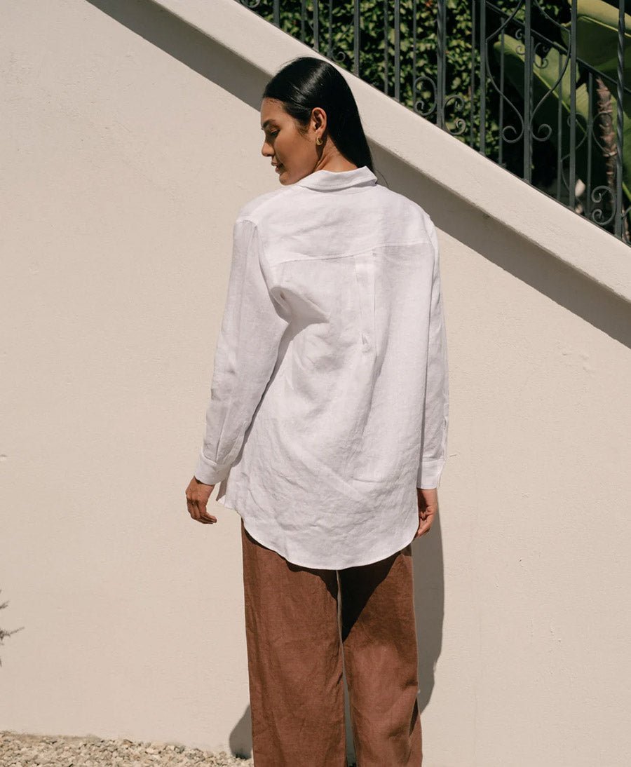 Bluse / Hemd Denise aus Leinen - Weiss - Whimsy + Row - clomes