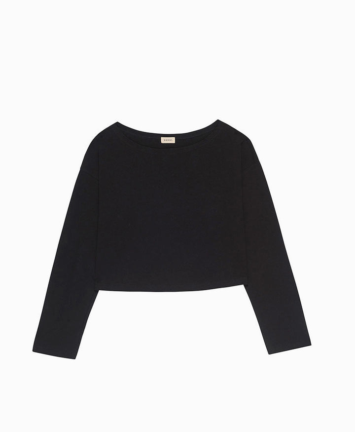 Boat Crop Langarm Shirt - Schwarz - DONNI. - clomes