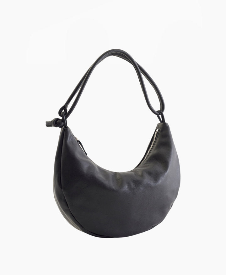 Schultertasche & Umhängetasche LARGE BOW - Leder, schwarz