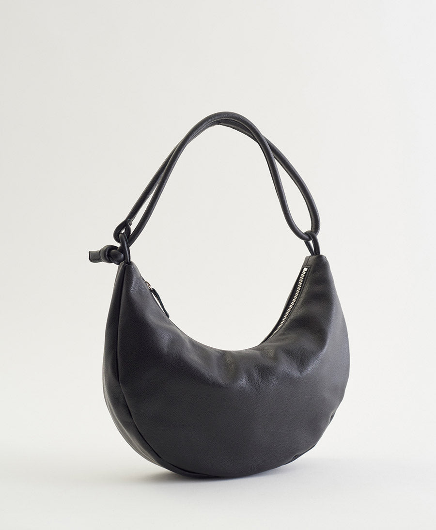 Schultertasche & Umhängetasche LARGE BOW - Leder, schwarz