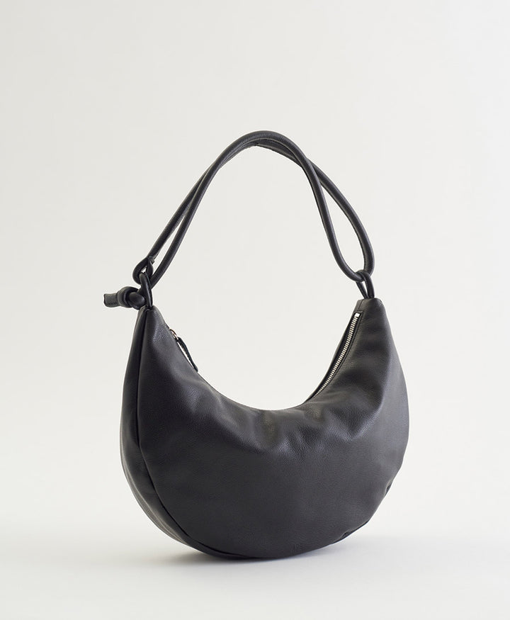 Schultertasche & Umhängetasche LARGE BOW - Leder, schwarz
