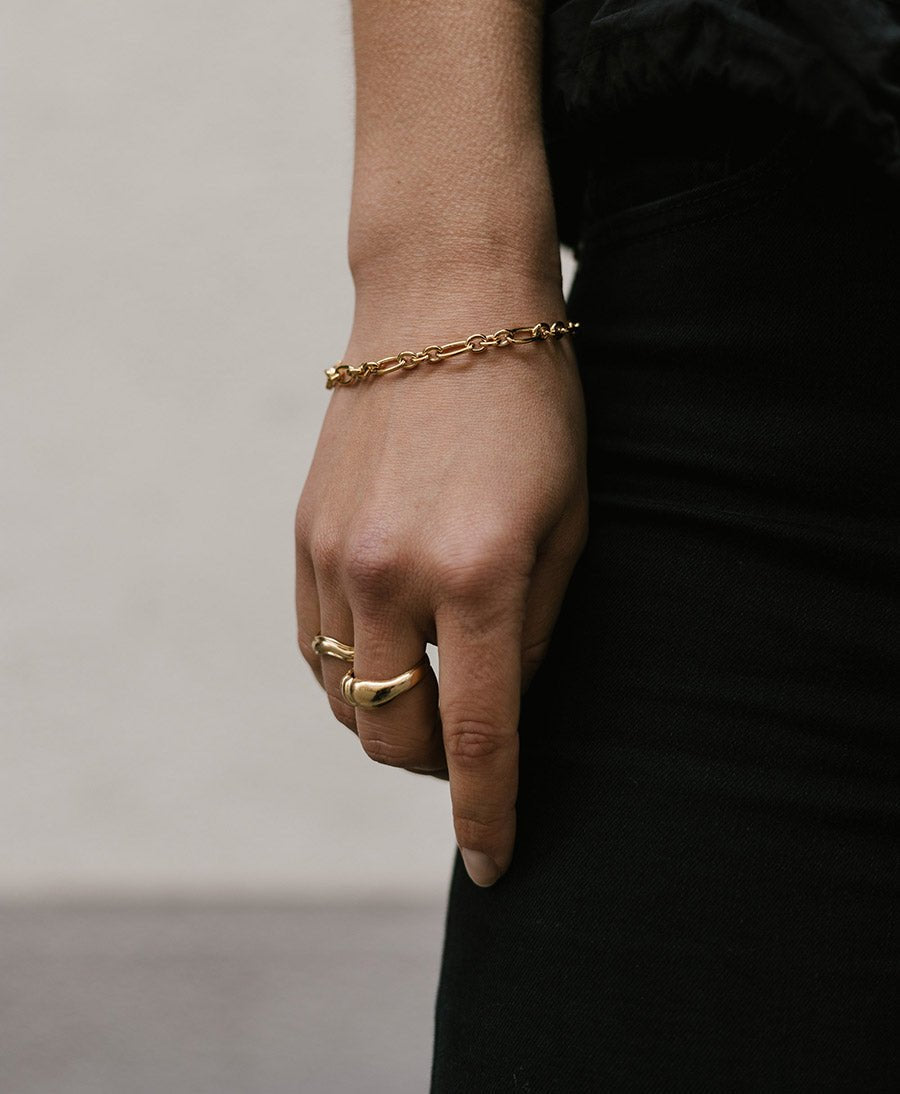 Bracelet / Armband Anker - Figaro (breit) - Vermeil - Clomes - clomes