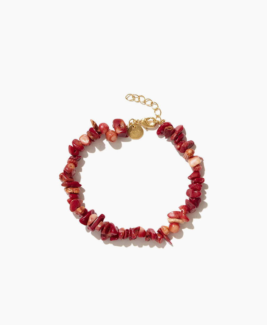Bracelet mit Korallen-Perlen - Carter - Rot