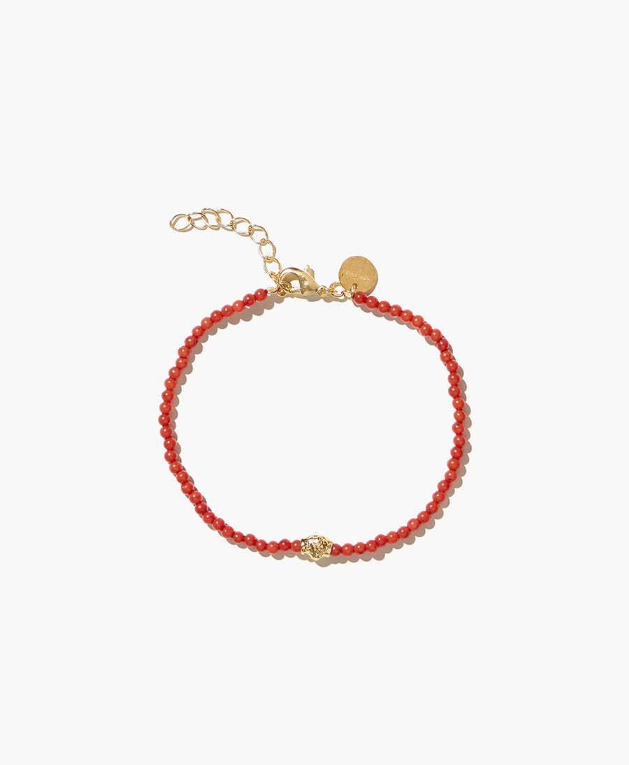 Bracelet mit Korallen-Perlen - Amy - Rot