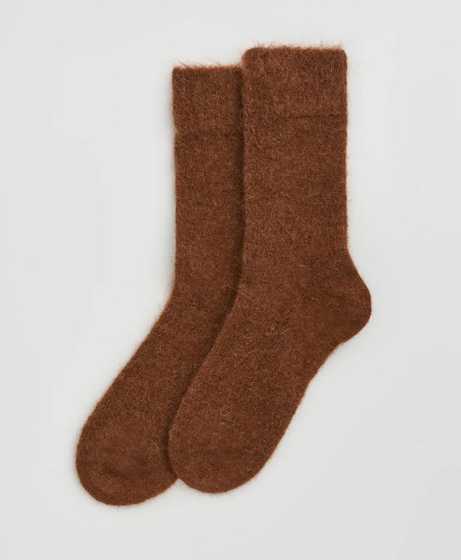 Weiche Alpaka Socken - Kastanienbraun