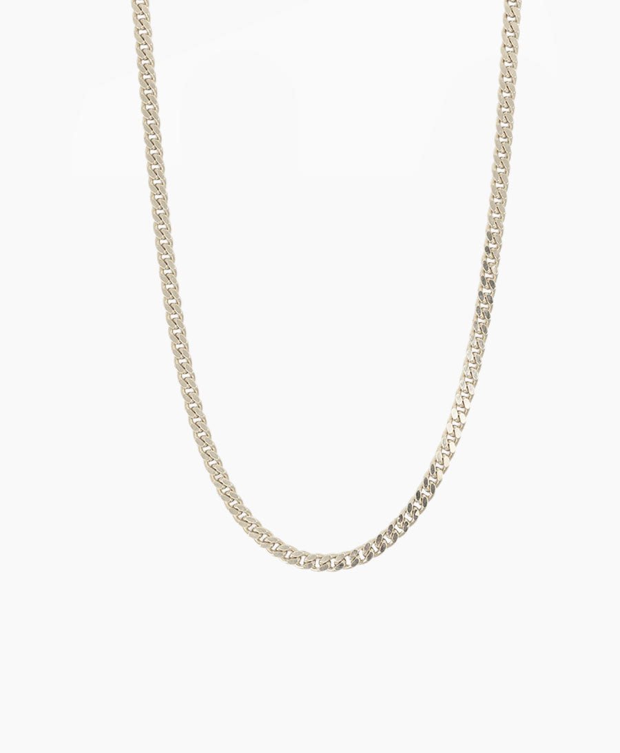 Breite Halskette Panzer 60cm - Sterling Silber - Clomes - clomes