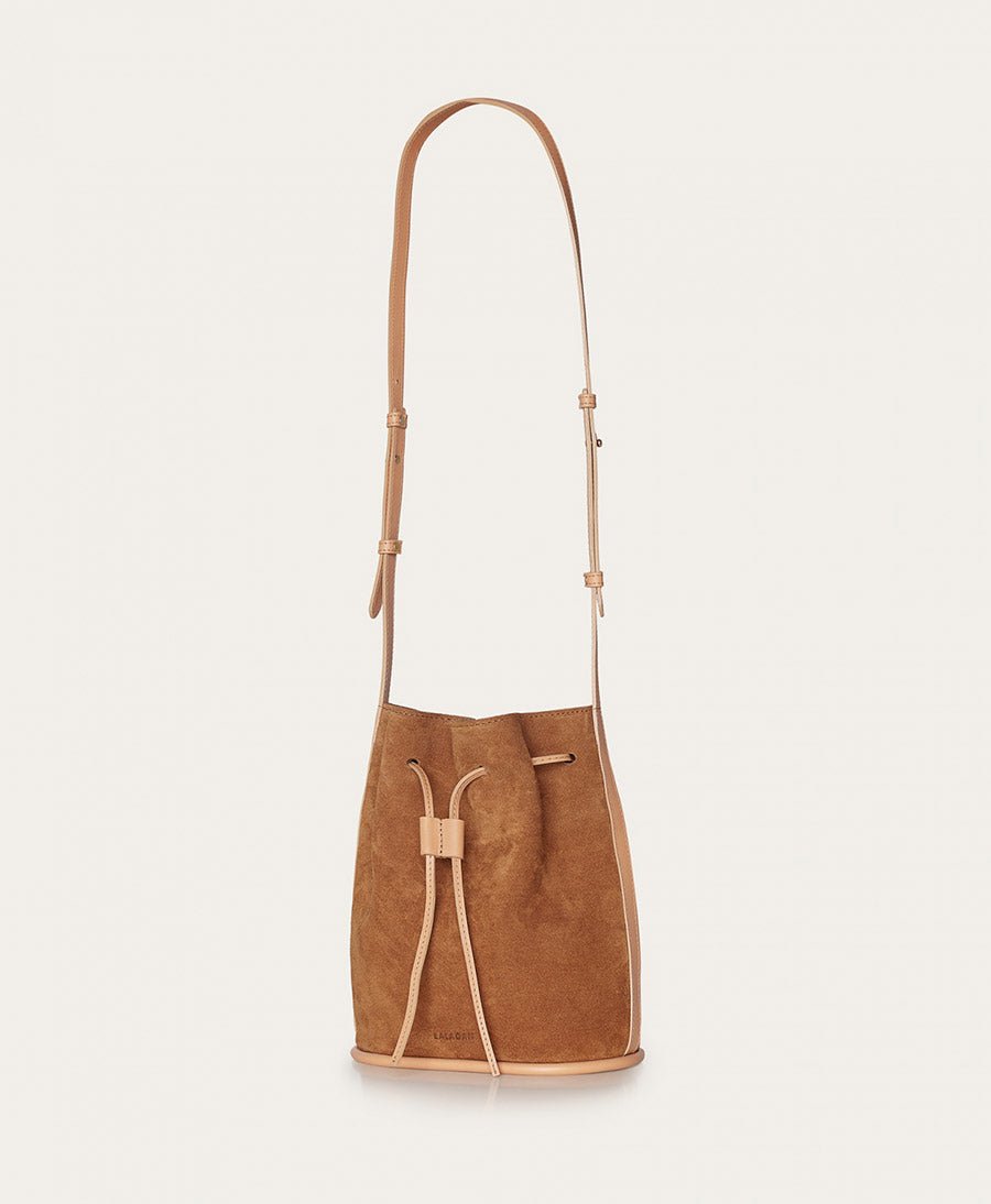 Bucket Bag aus Leder "Dli" - Velvet - Caramel - Balagan - clomes