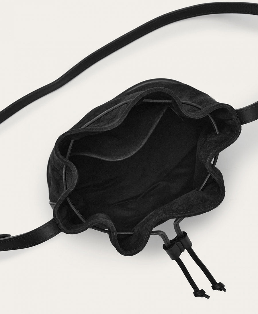 Bucket Bag aus Leder "Dli" - Velvet - Schwarz - Balagan - clomes