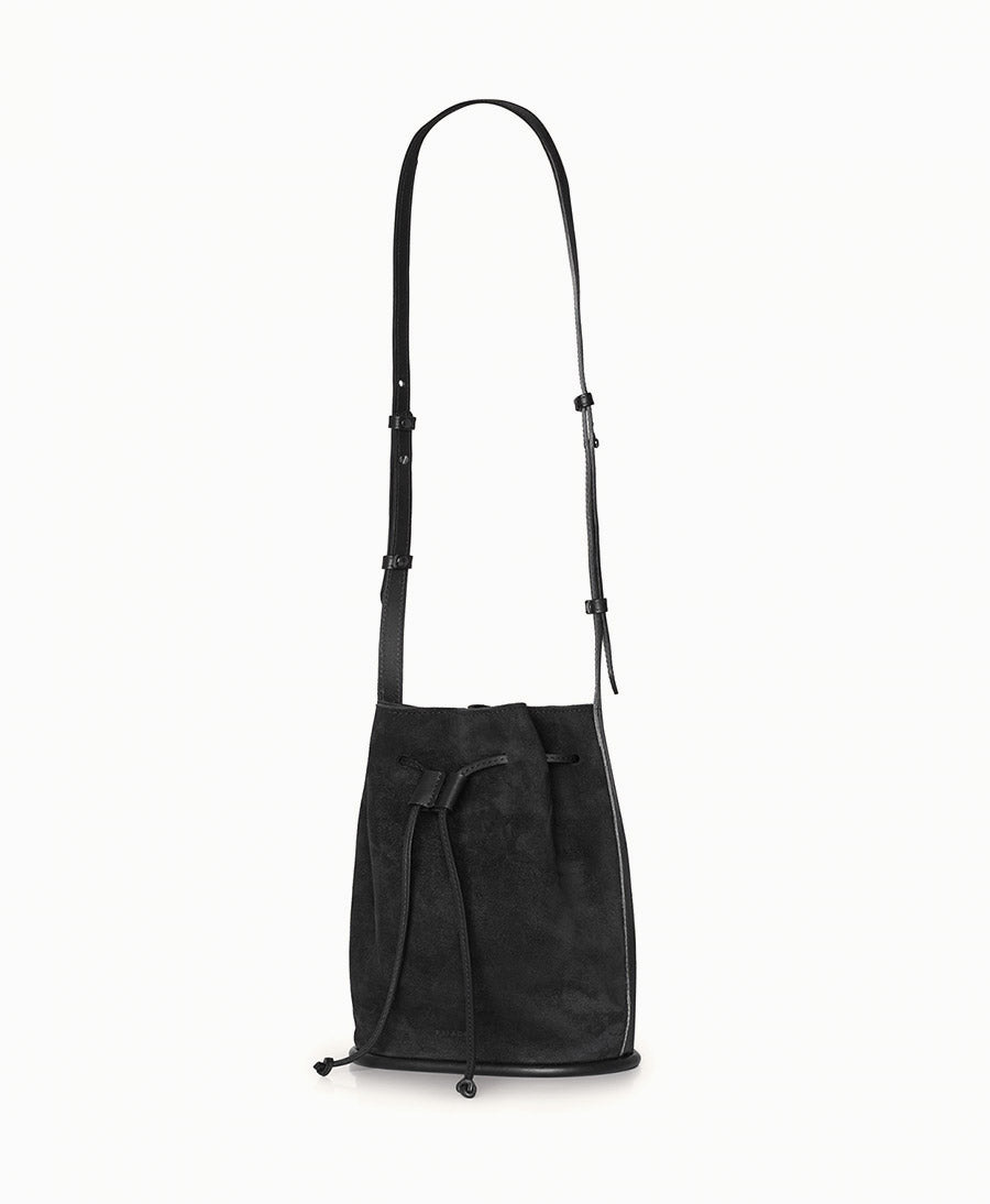 Bucket Bag aus Leder "Dli" - Velvet - Schwarz - Balagan - clomes