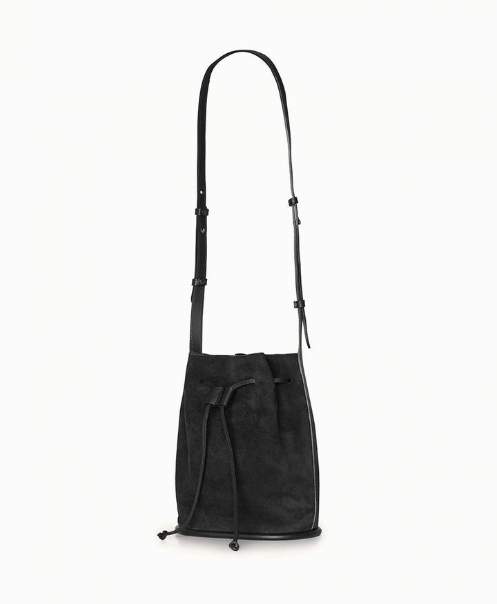 Bucket Bag aus Leder "Dli" - Velvet - Schwarz - Balagan - clomes