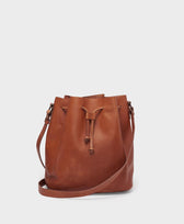 Ledertasche Bucket Bag Park in Braun