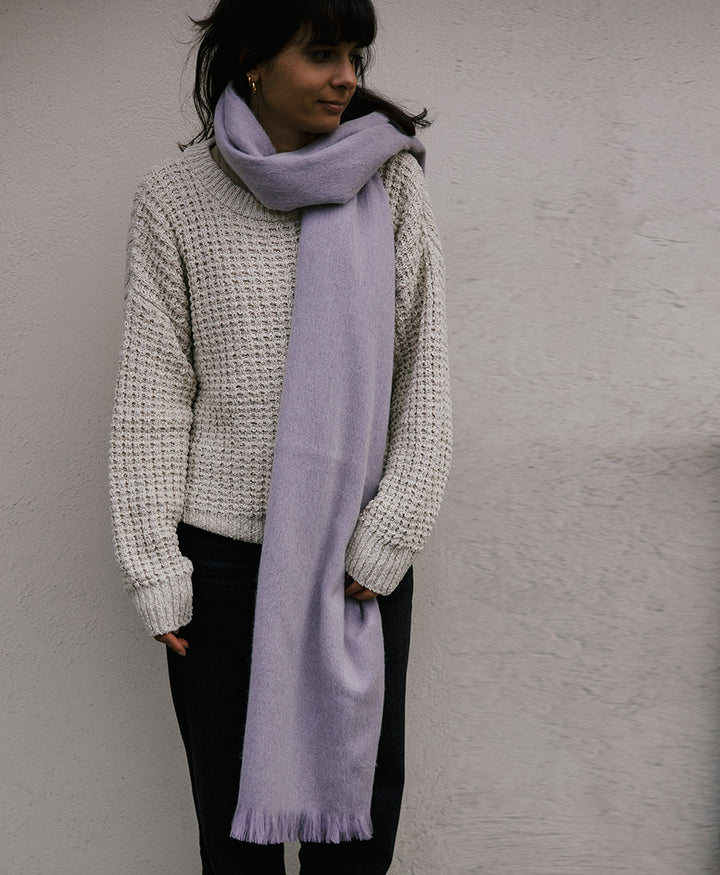 Halstuch Alpaka Schal - Solid Lavender Frost