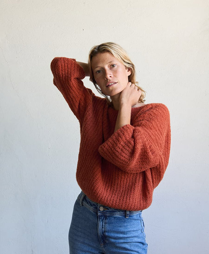 Leichter Strick-Wickelcardigan VEGA - Ochre