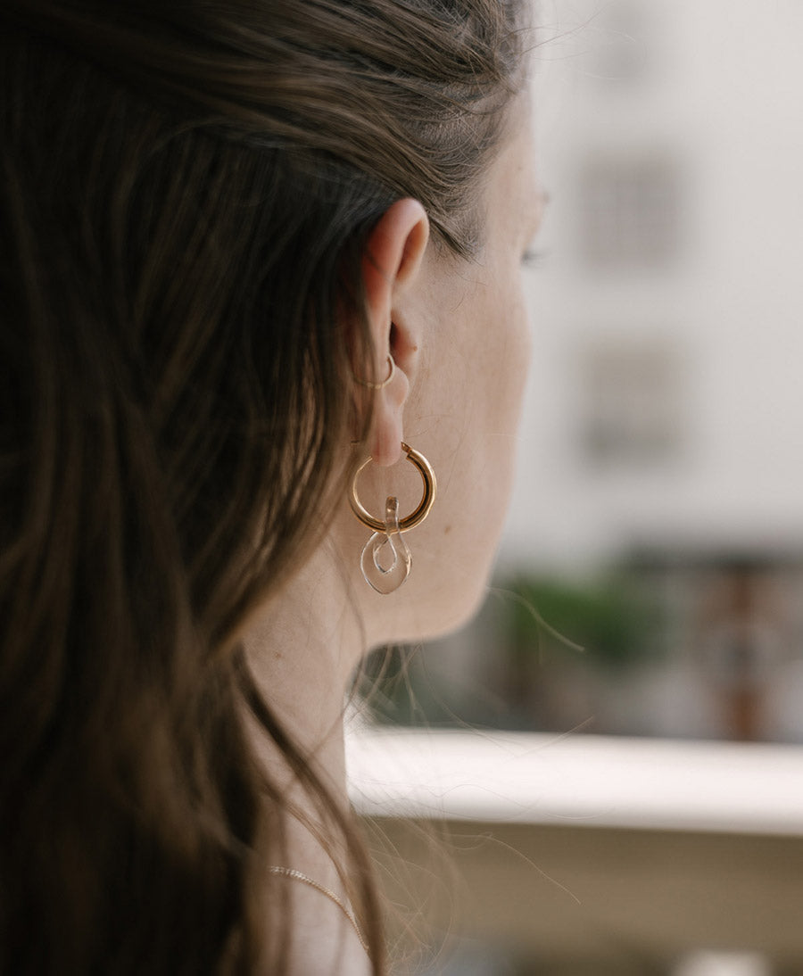 Anhänger Emily (einzel) für Creolen aus Acetat - Champagner
